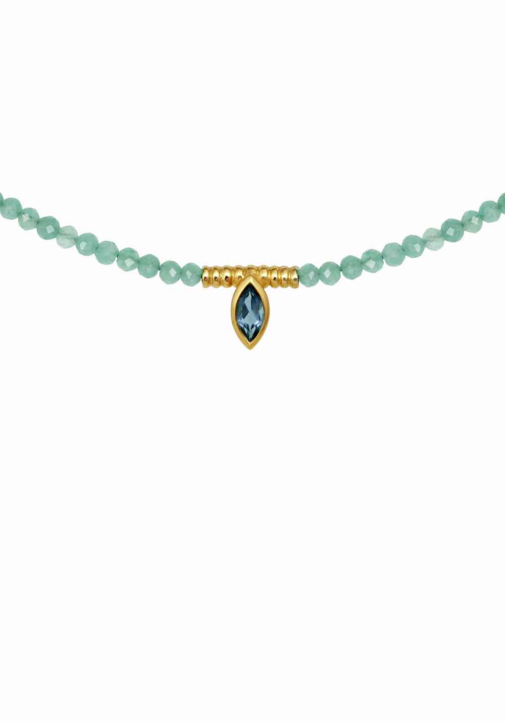 DELOS NECKLACE AMAZONITE GOLD