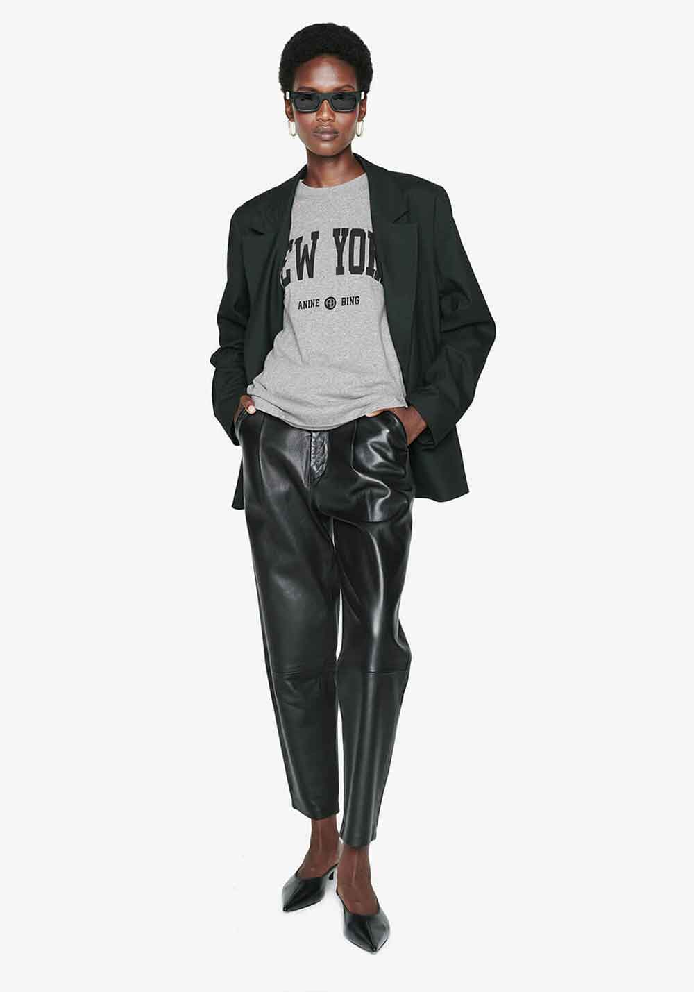 LILI TEE UNIVERSITY NEW YORK HEATHER GREY