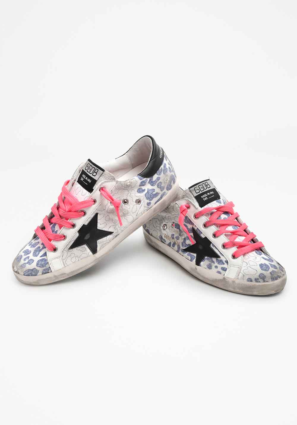 SUPER-STAR CANVAS UPPER WITH MACULATED PRINT LEATHER STAR AND HEEL