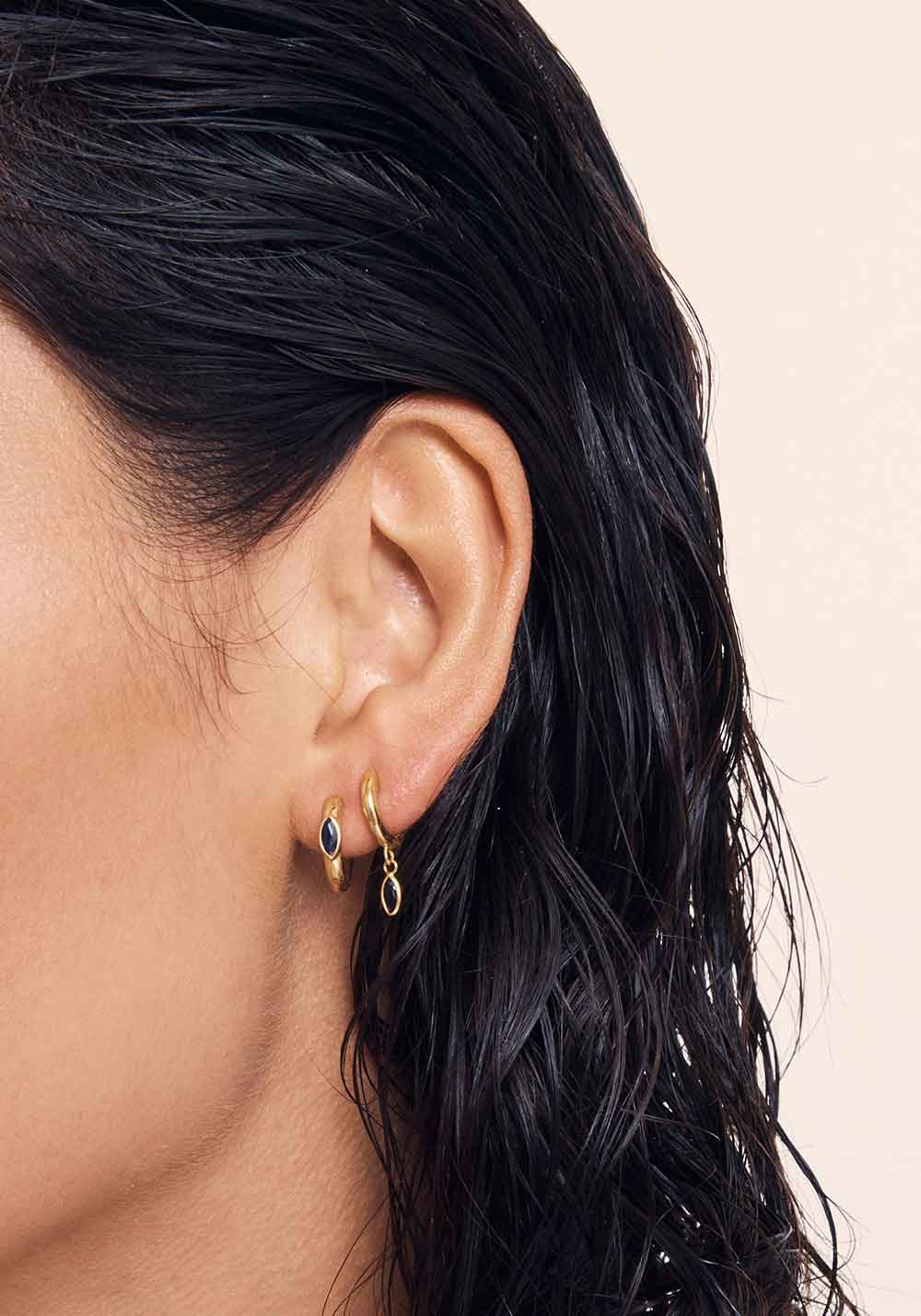 ALESSANDRA EARRINGS SAPPHIRE GOLD