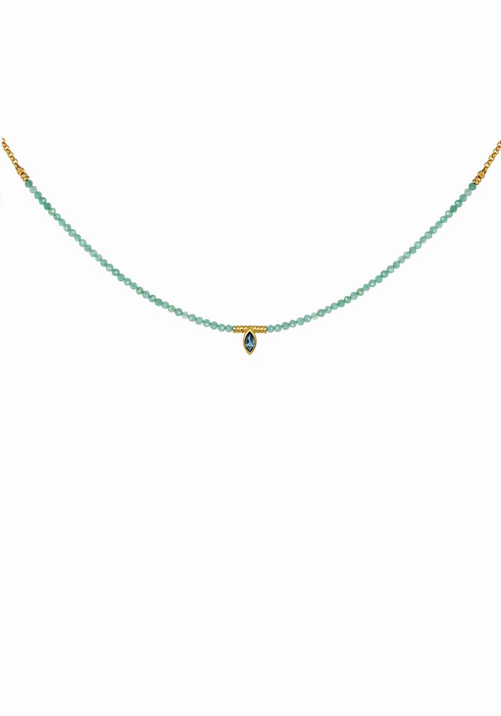 DELOS NECKLACE AMAZONITE GOLD
