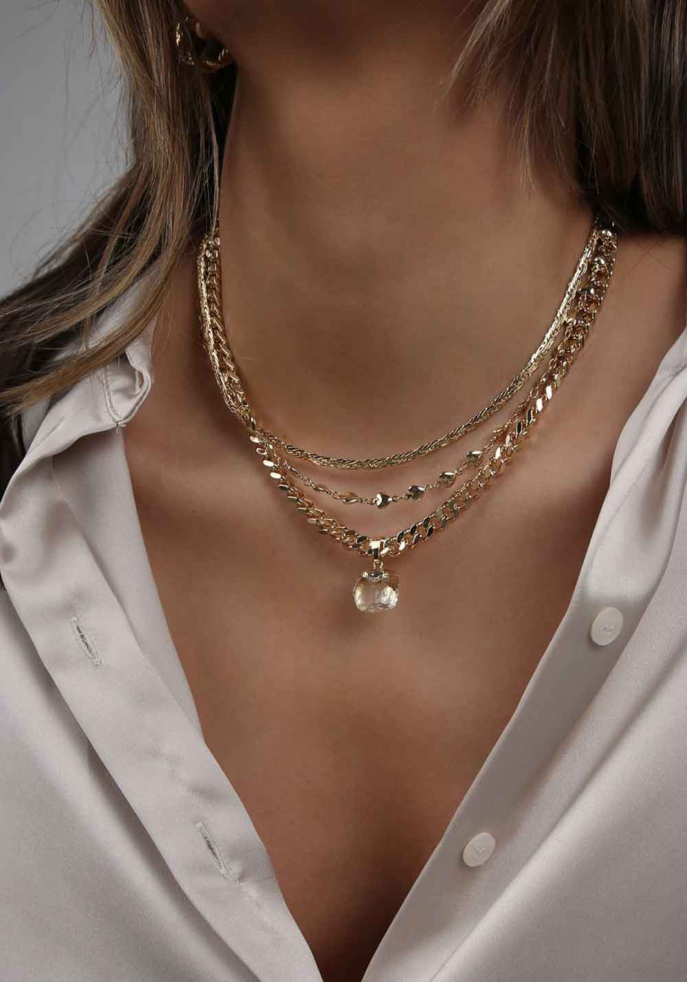 Crystal Obsession Habibi Chain Gold