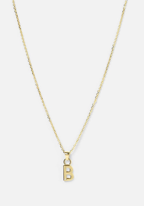 Initial Gold Charm Necklace B