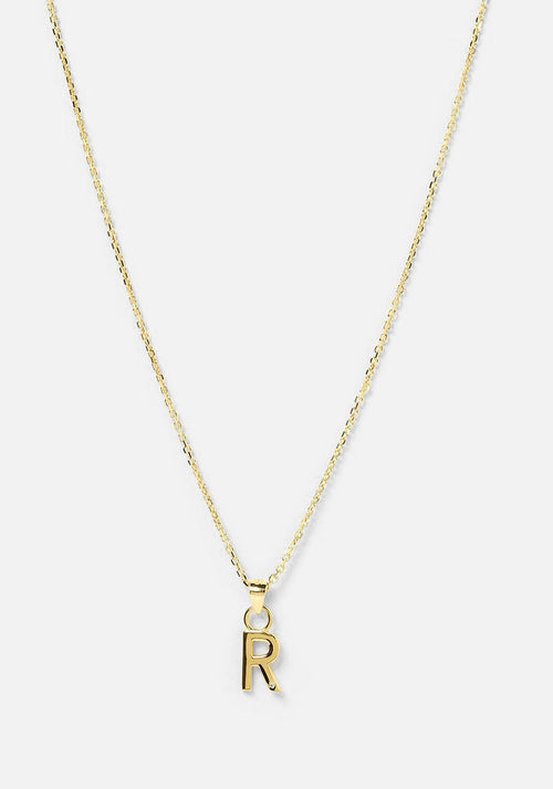 Initial Gold Charm Necklace R