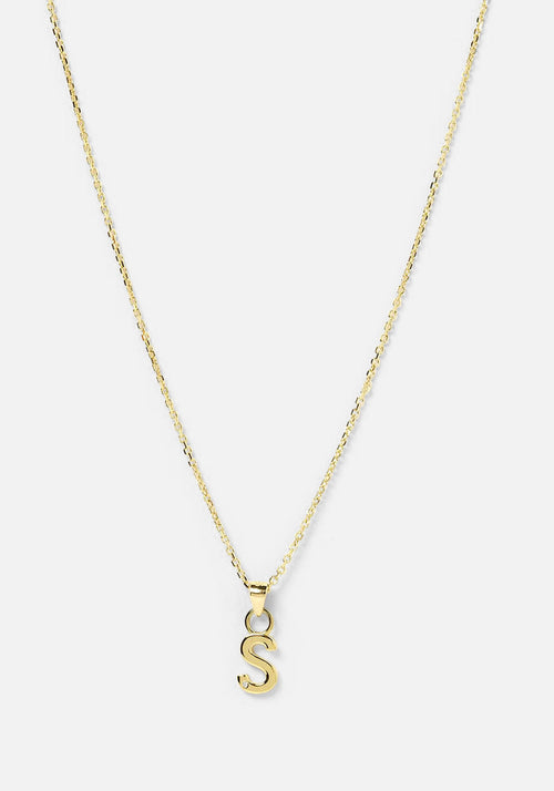 Initial Gold Charm Necklace S