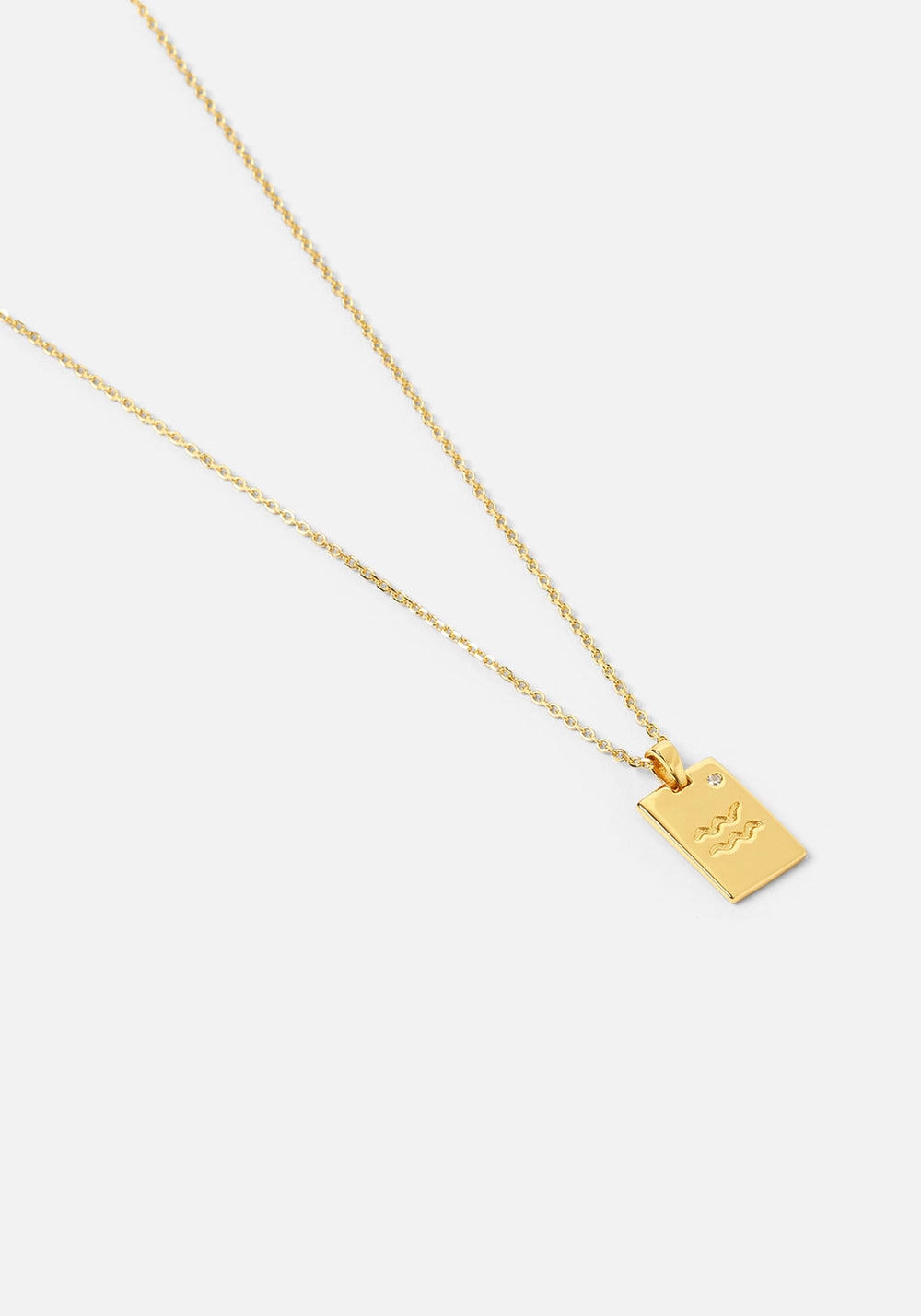 Sagittarius Zodiac Gold Tag Necklace