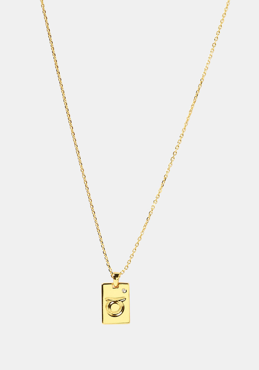 Taurus Zodiac Gold Tag Necklace