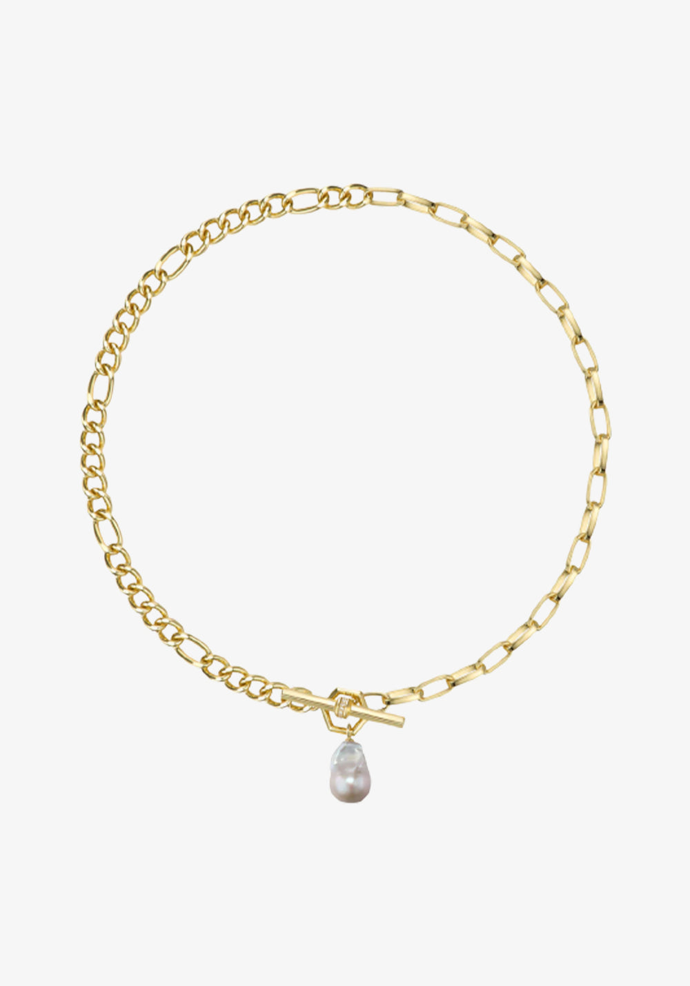 RAPTURE FOB NECKLACE FRESHWATER PEARL + TOPAZ