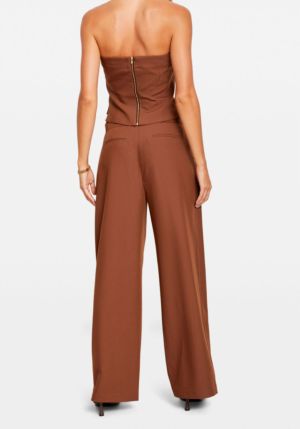 LOW RISE SUIT PANT CHOCOLATE