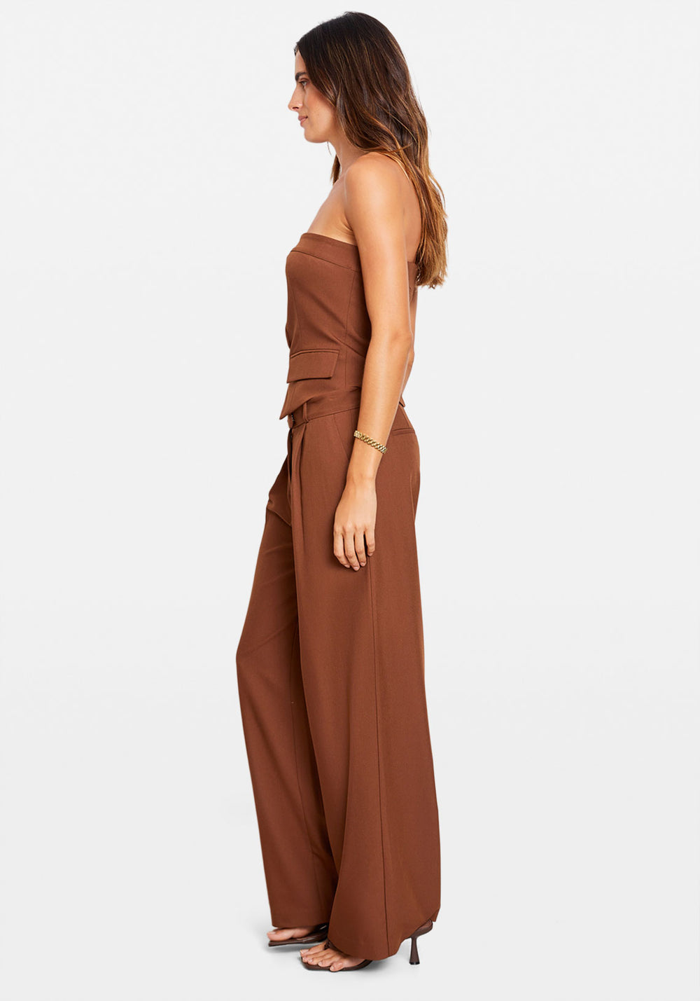 LOW RISE SUIT PANT CHOCOLATE