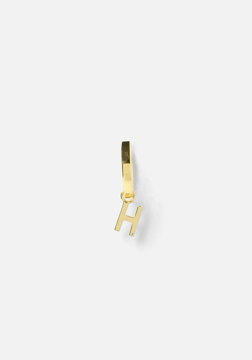 Initial Gold Charm Earring H