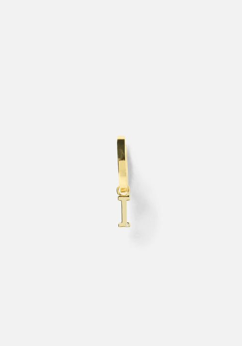 Initial Gold Charm Earring I