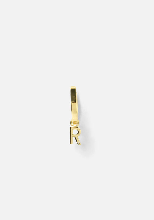 Initial Gold Charm Earring R
