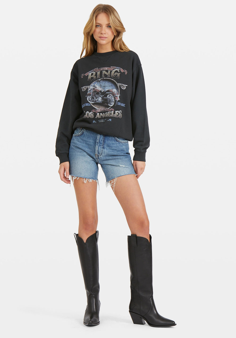 Ramona Sweatshirt Biker Washed Black