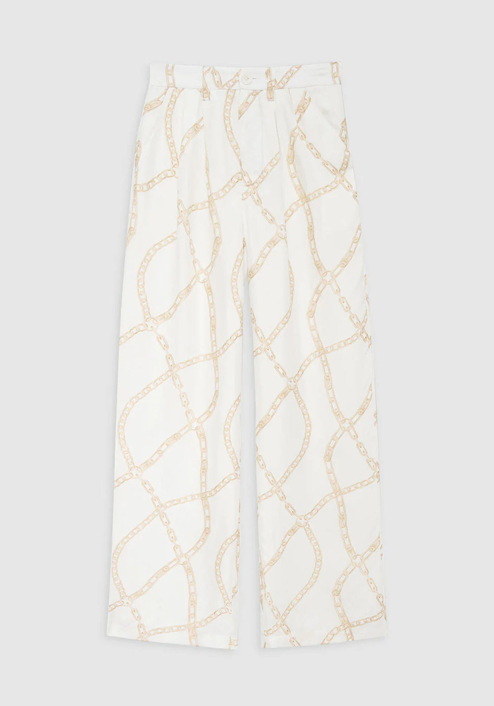 CARRIE PANT CREAM AND TAN LINK PRINT