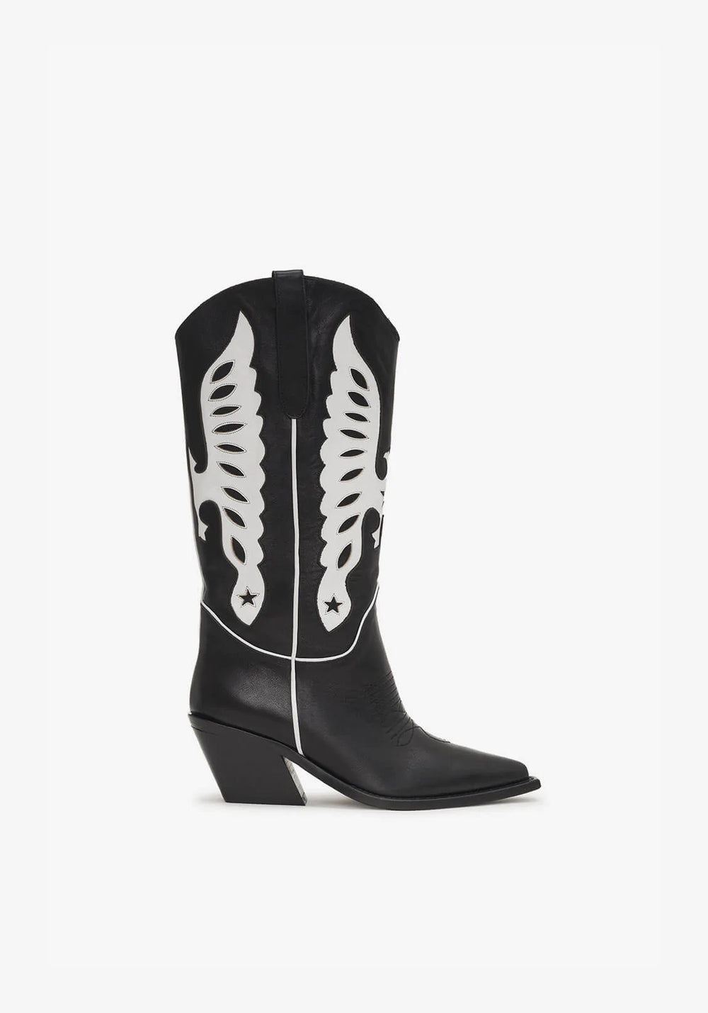 MID CALF TANIA BOOTS BLACK AND WHITE