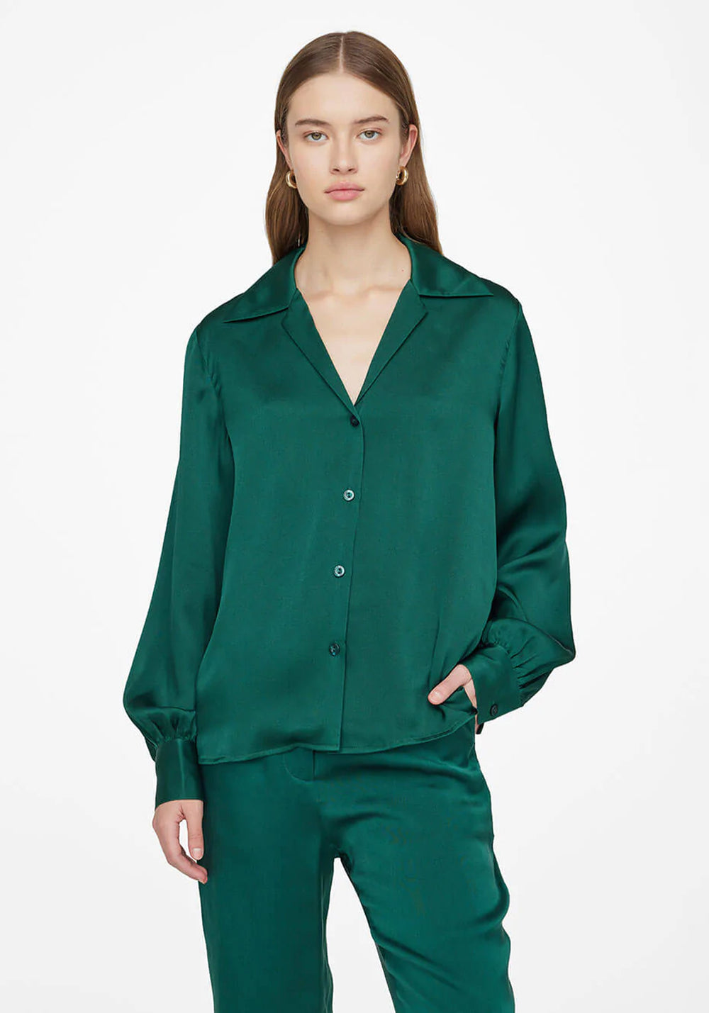 MYLAH SHIRT EMERALD GREEN