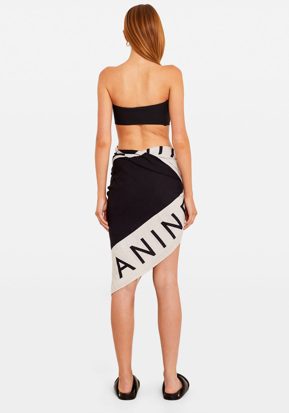 PRAIA SARONG BLACK AND CREAM