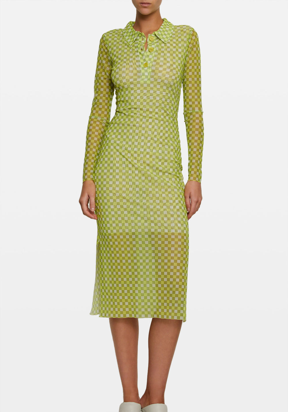 Jupitor Dress Checked Sulphur