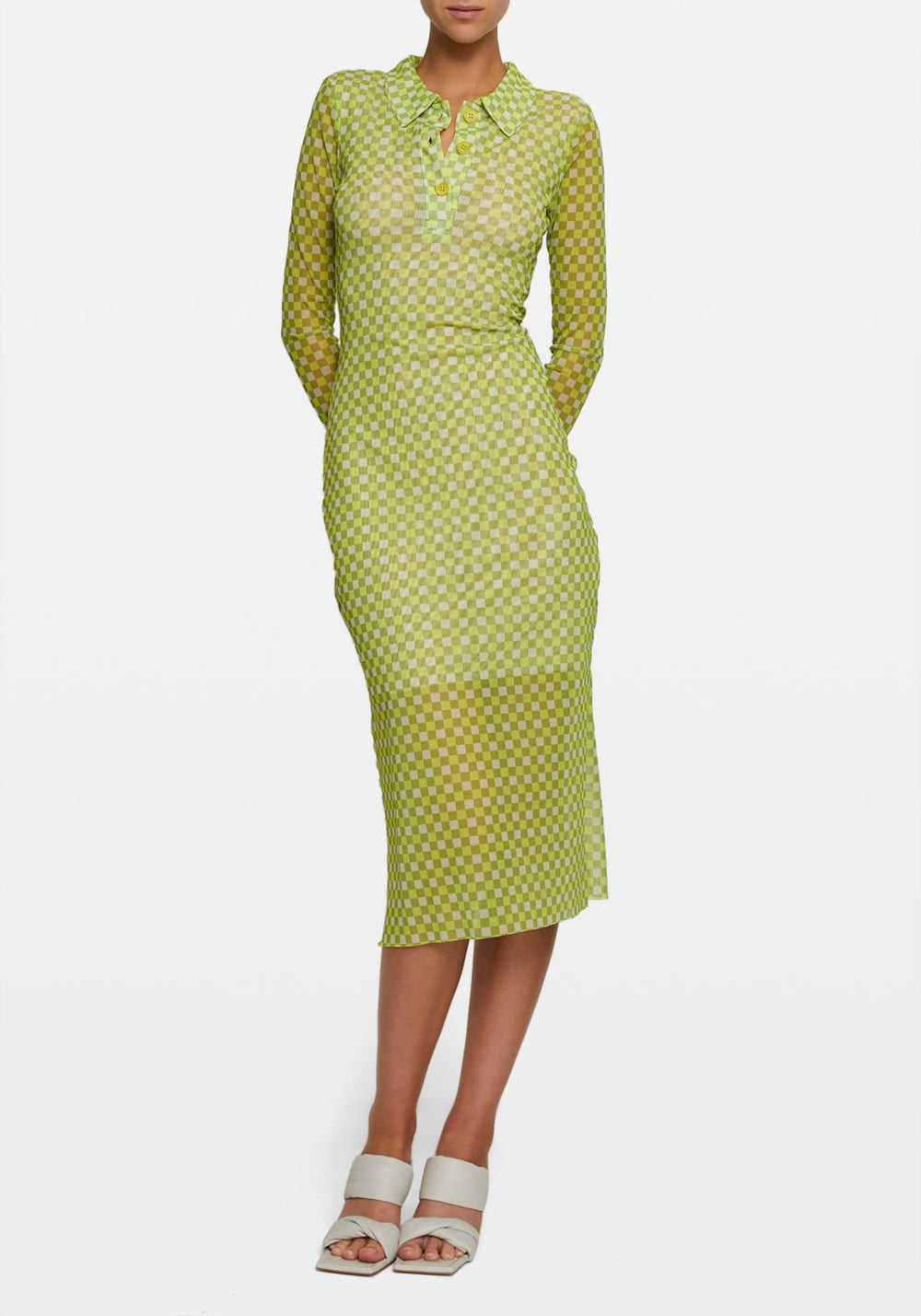 Jupitor Dress Checked Sulphur