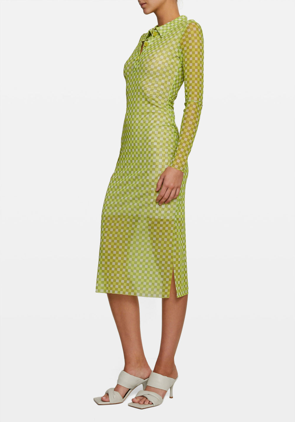 Jupitor Dress Checked Sulphur
