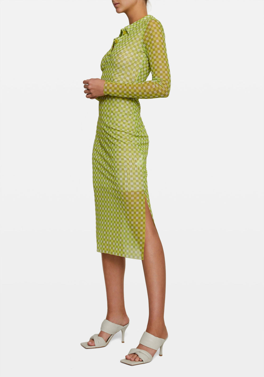 Jupitor Dress Checked Sulphur