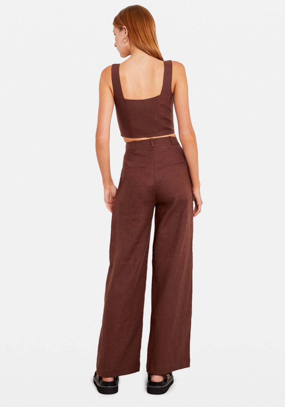 LINEN CORSET CHOCOLATE