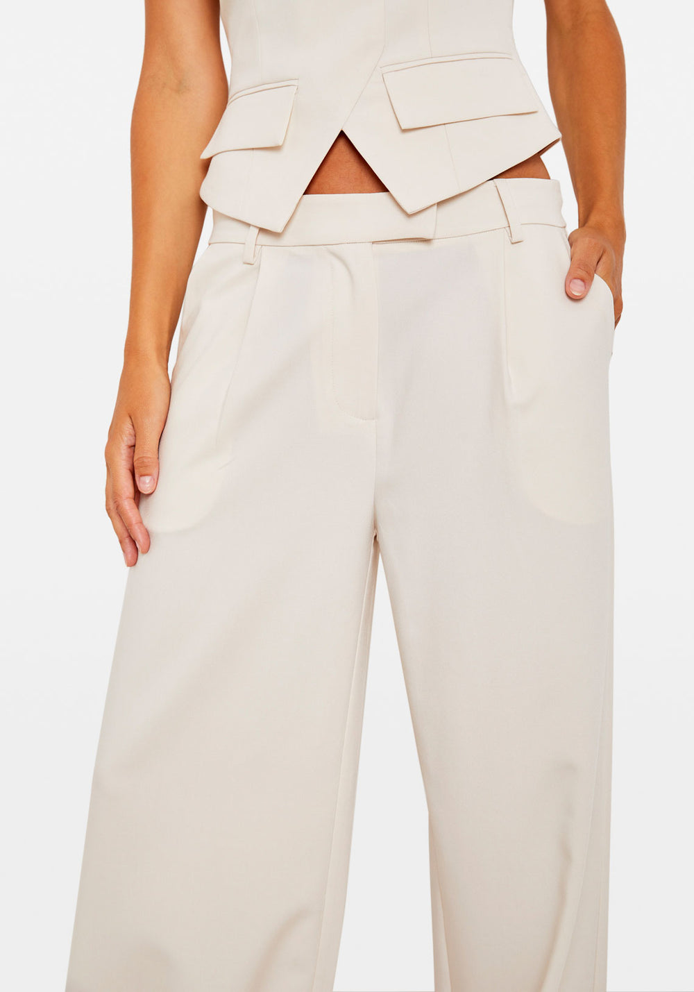 TAYLA LOW RISE PANT IVORY