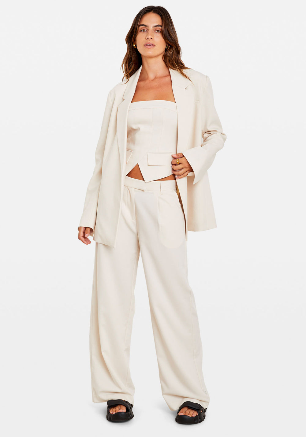 TAYLA LOW RISE PANT IVORY