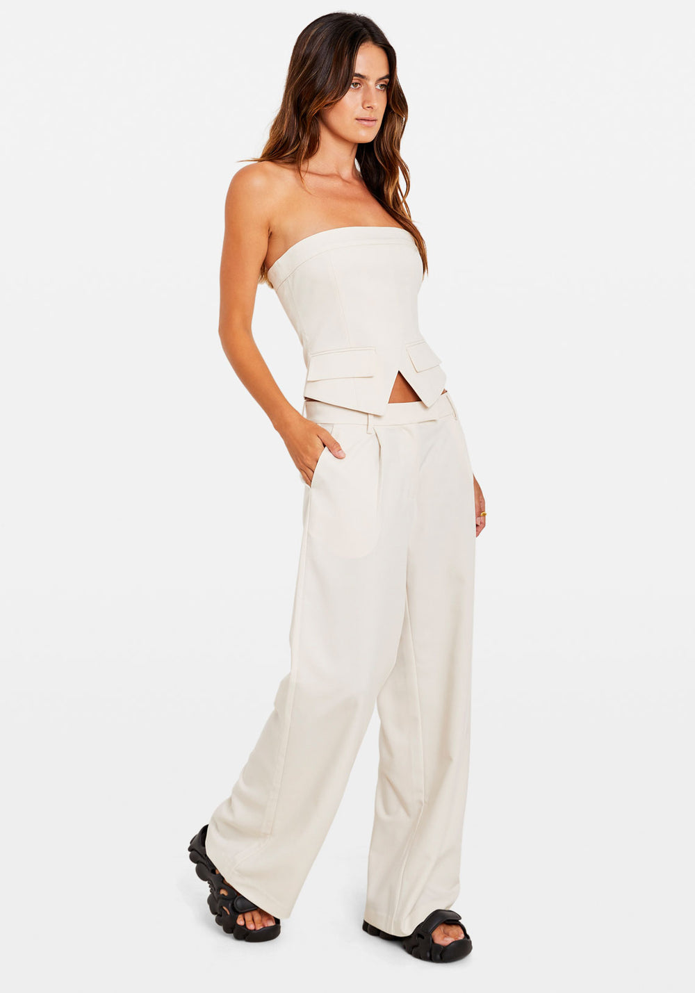 TAYLA LOW RISE PANT IVORY