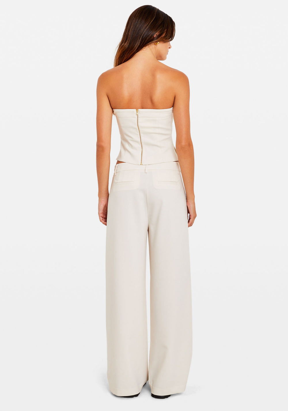 TAILORED BUSTIER TOP IVORY