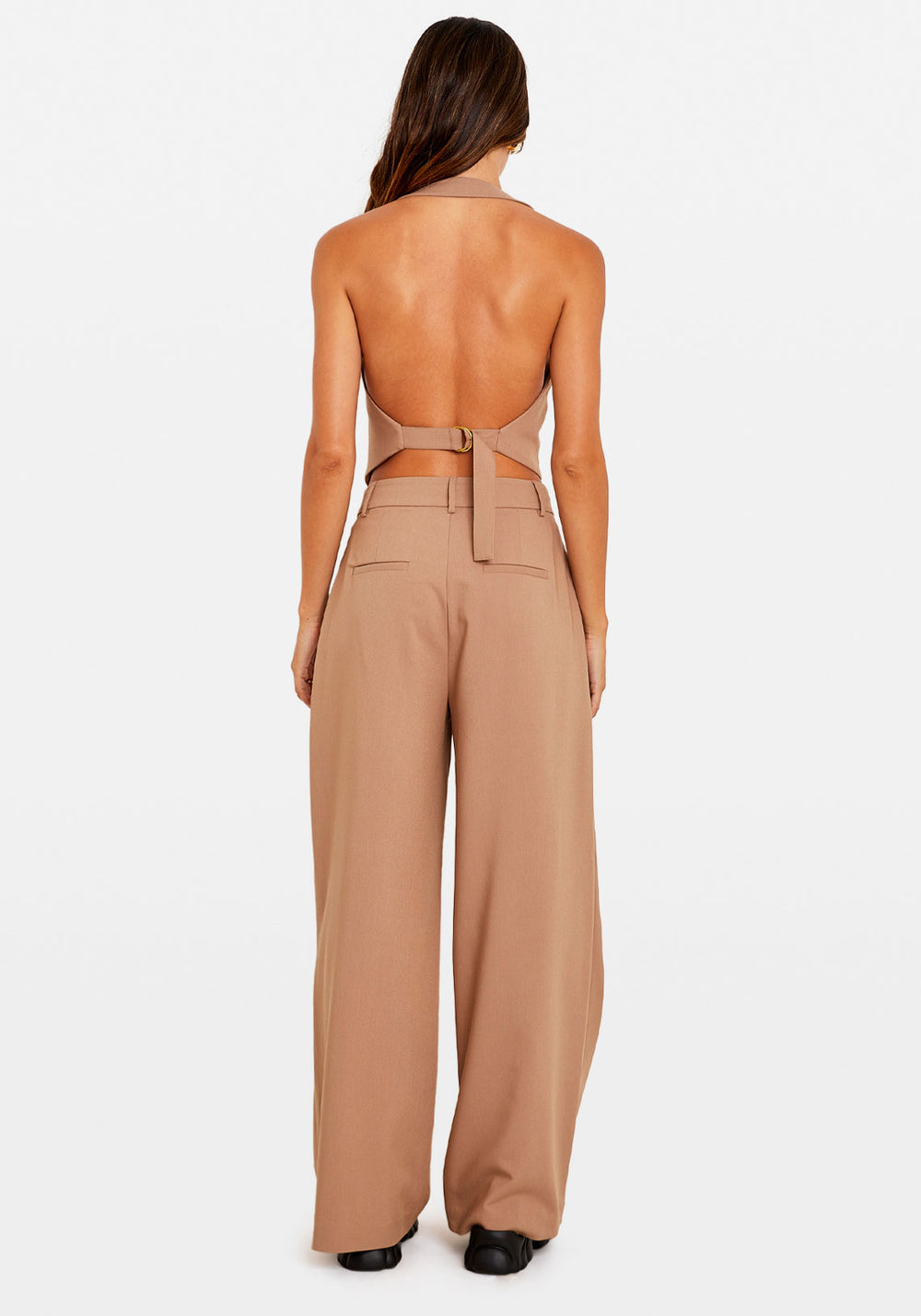 TAILORED VEST TOP TAN