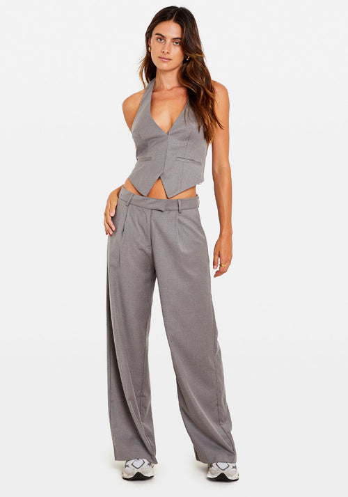 LOW RISE SUIT PANT LIGHT GREY | Chosen By Tuchuzy | Tuchuzy