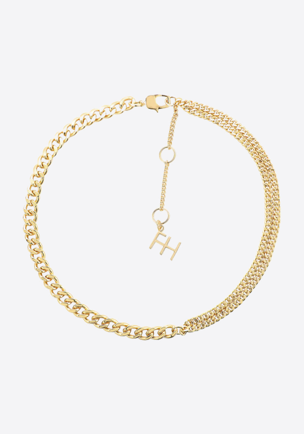 AMPLIFY DOUBLE CURB CHAIN NECKLACE GOLD