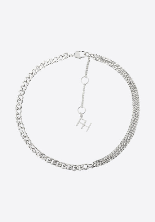 AMPLIFY DOUBLE CURB CHAIN NECKLACE SILVER