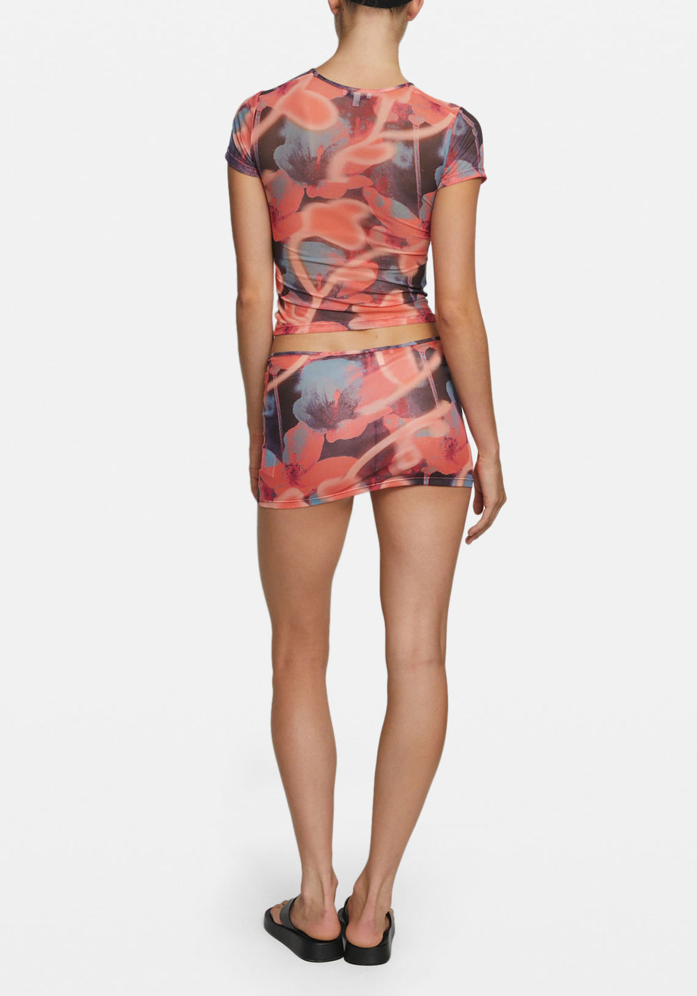 ELEKTRA SKIRT NEON PEACH FLORAL