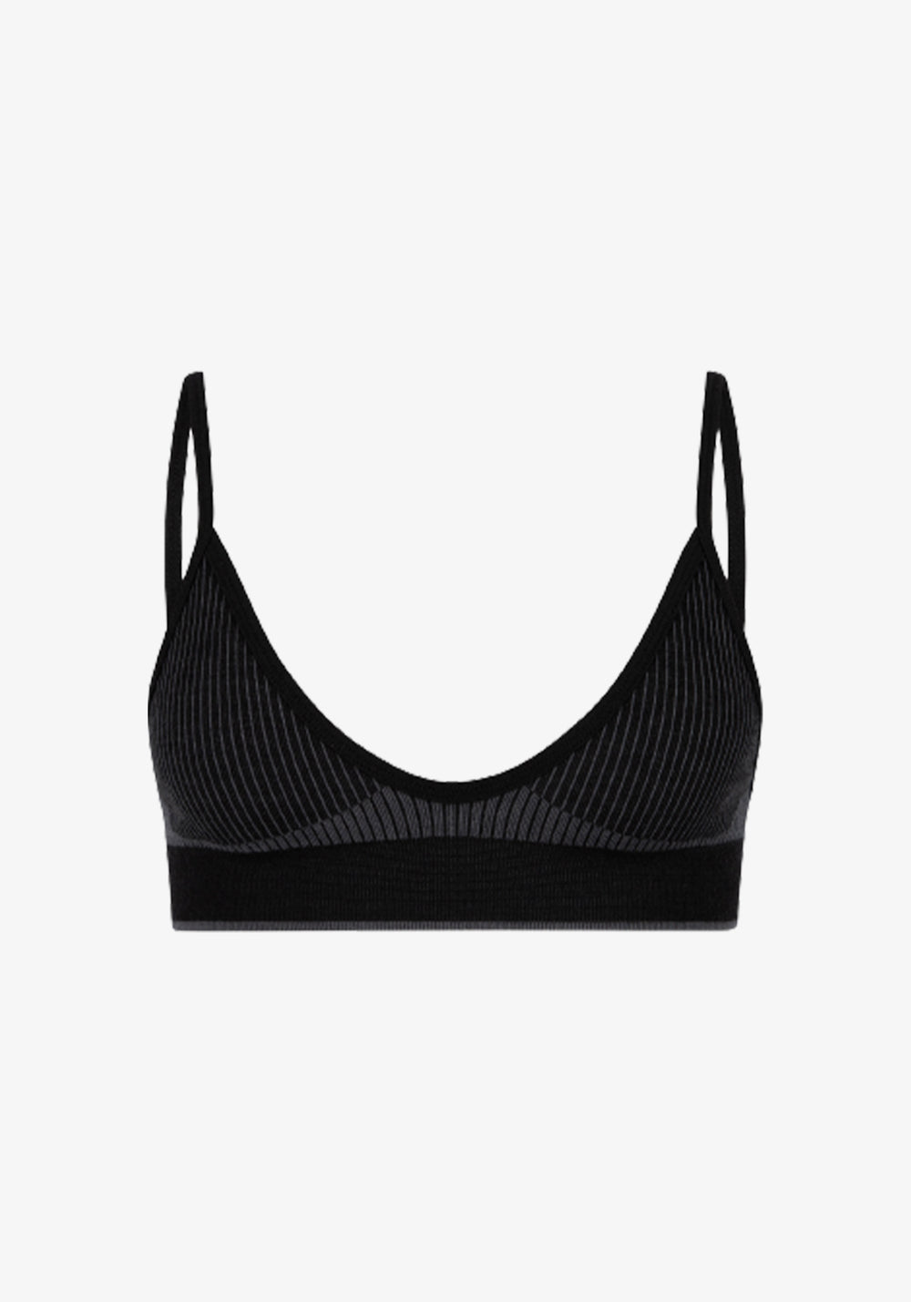 TRI RIB BRALET BLACK/CHARCOAL