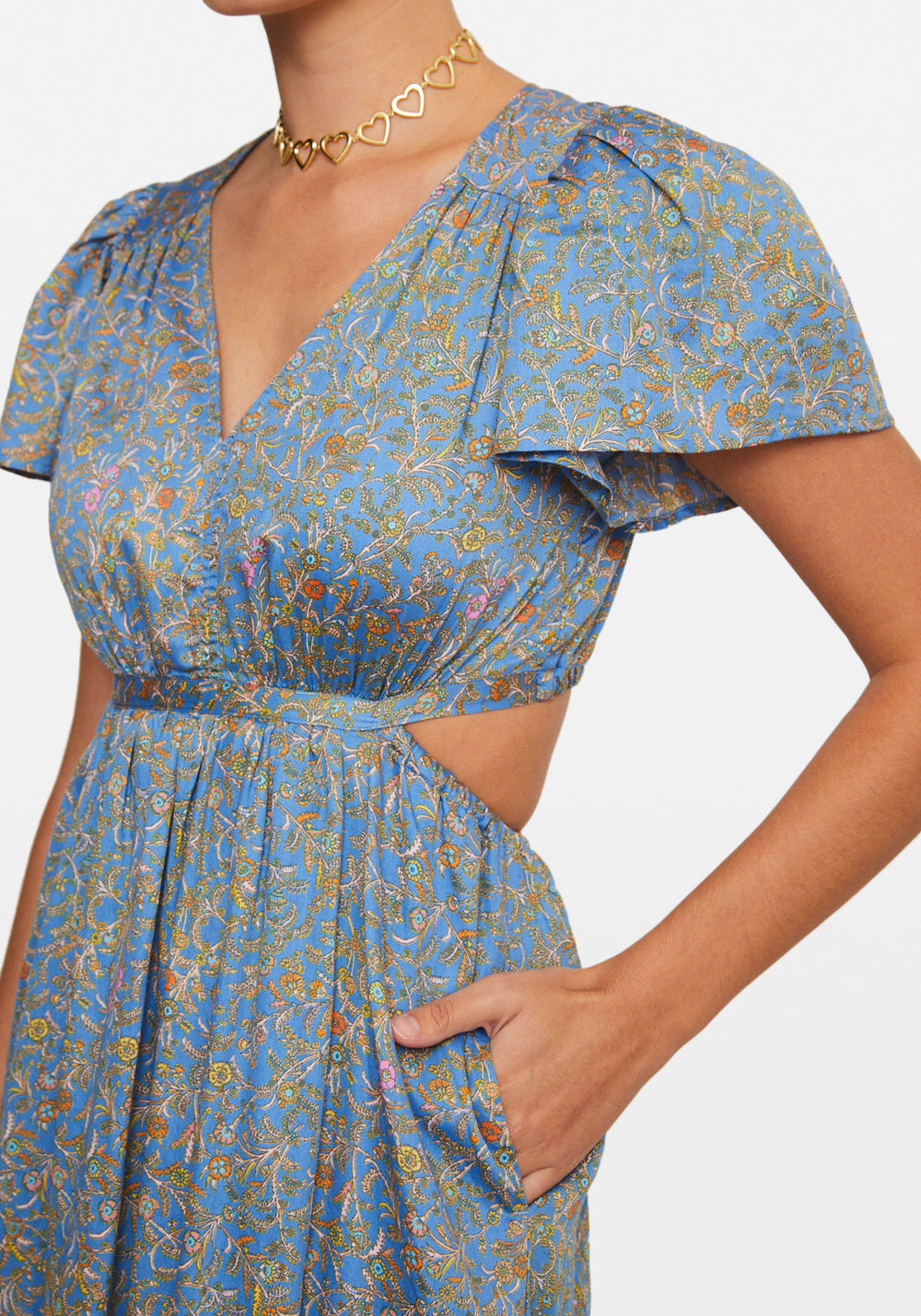 GABRIELLE DRESS BLEU FLORA