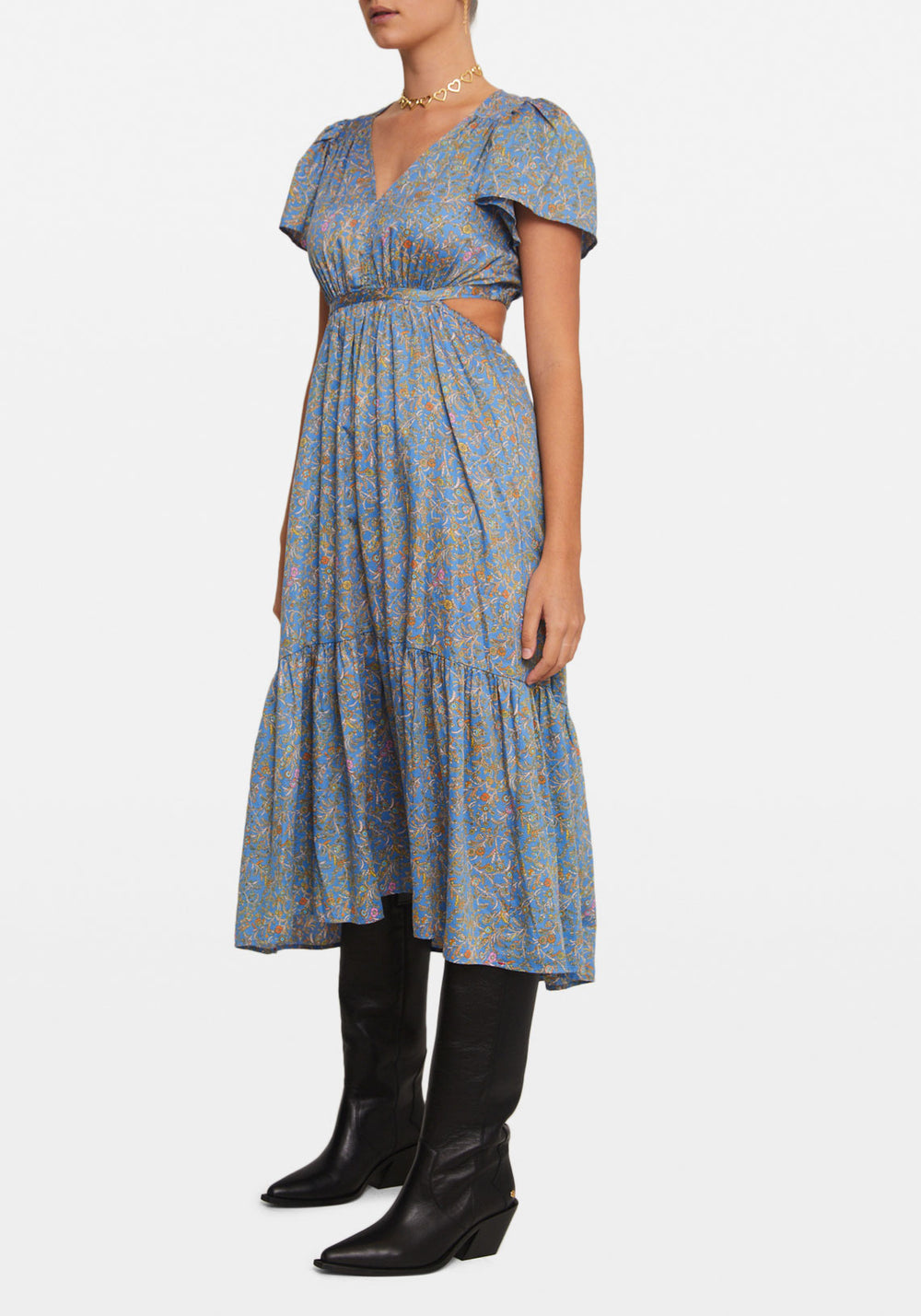 GABRIELLE DRESS BLEU FLORA